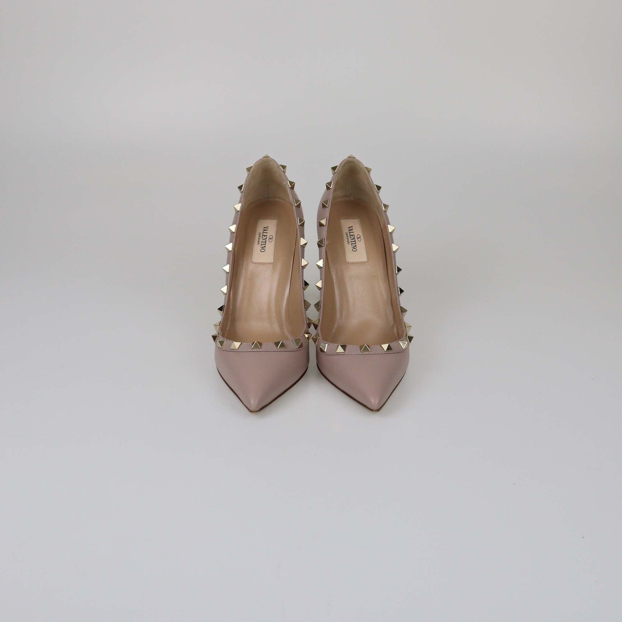 Valentino Rose Mauve Rockstud Pointed Toe Pumps Womens Valentino 