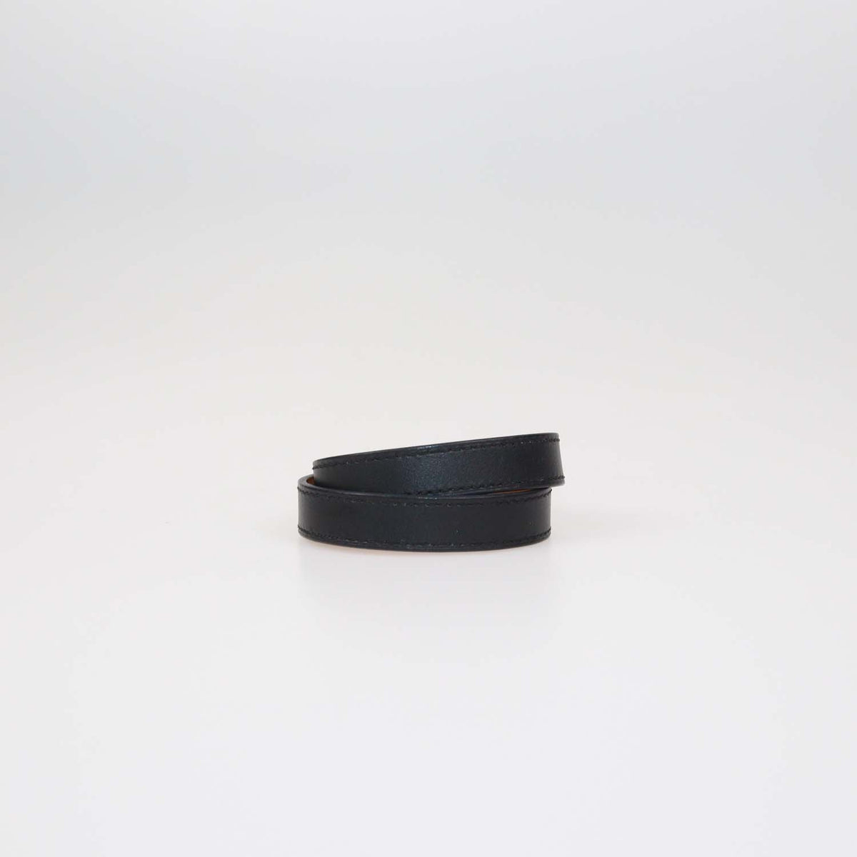 Hermes Black Leather Double Tour Kelly Bracelet