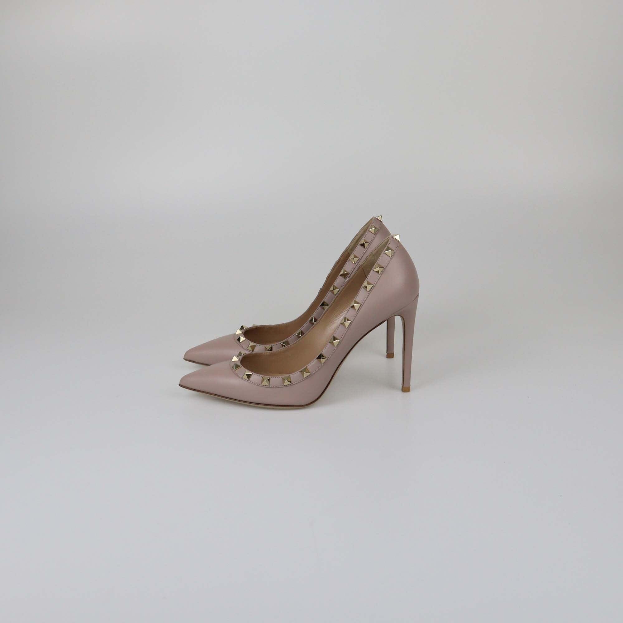 Valentino Rose Mauve Rockstud Pointed Toe Pumps Womens Valentino 