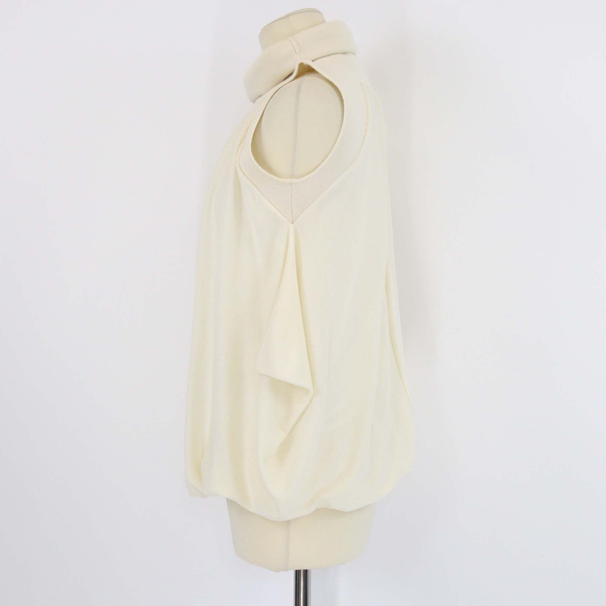 Giambattista Valli Cream Wool Sleeveless Turtleneck Sweater Womens Giambattista Valli 