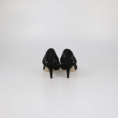 Dolce & Gabbana Black Lace Crystal Embellished Bellucci Pumps