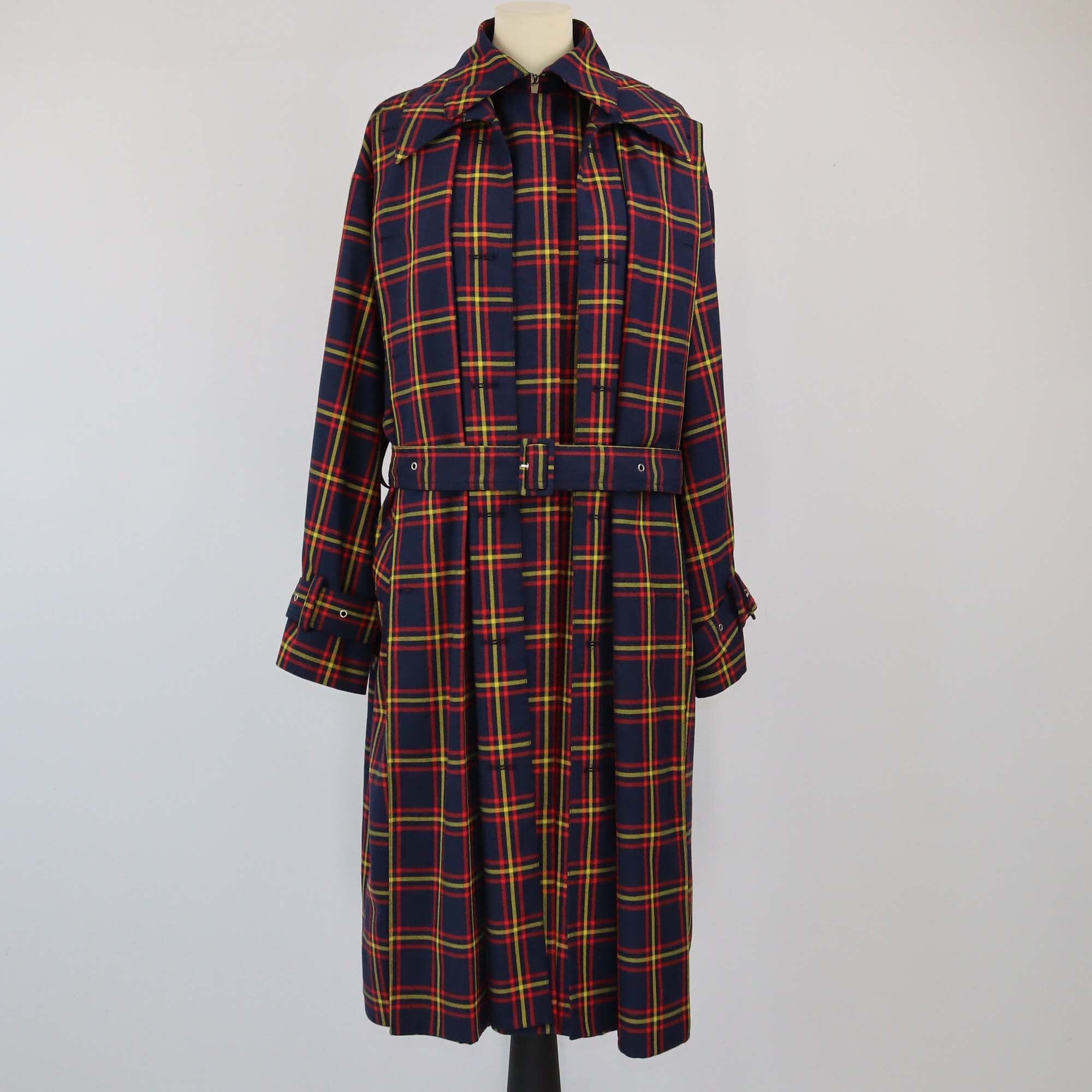 Rokh Multicolor Checkered Trench Coat Womens Rokh 