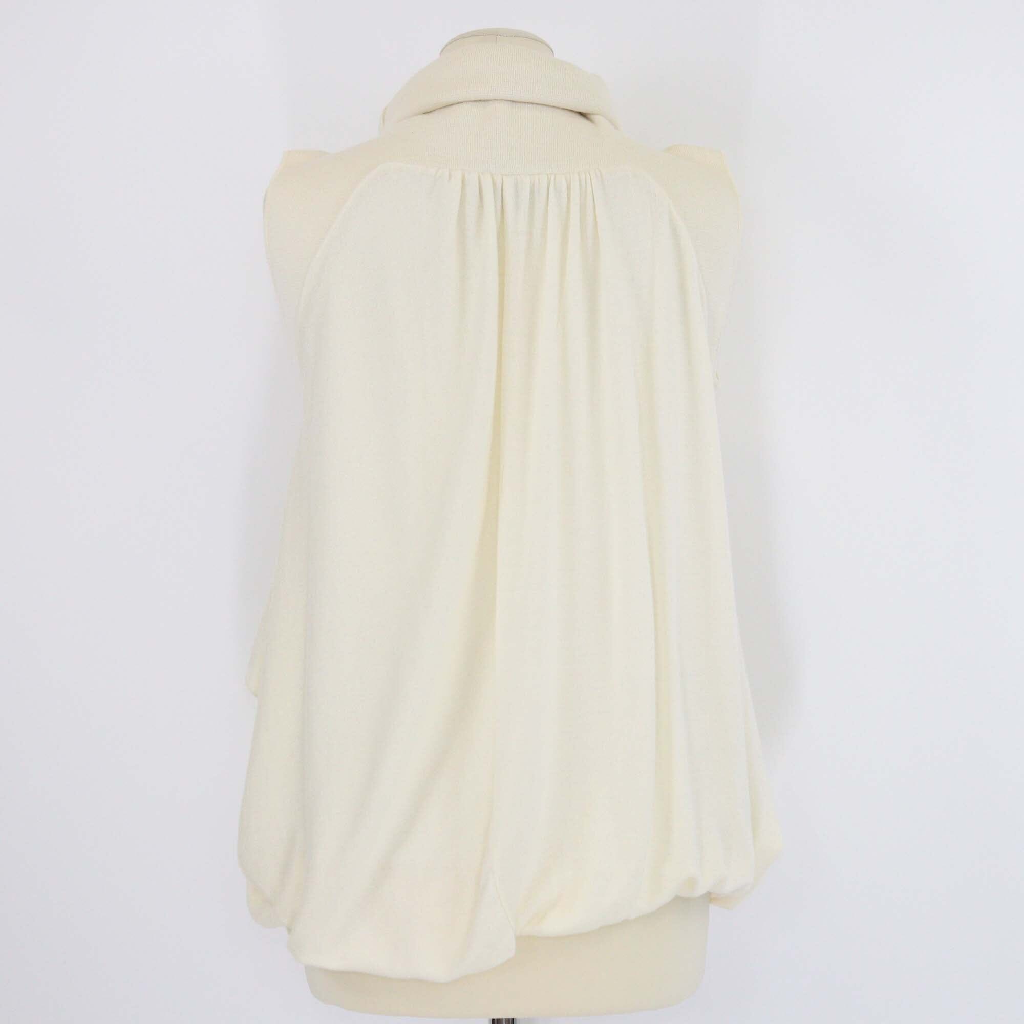 Giambattista Valli Cream Wool Sleeveless Turtleneck Sweater Womens Giambattista Valli 