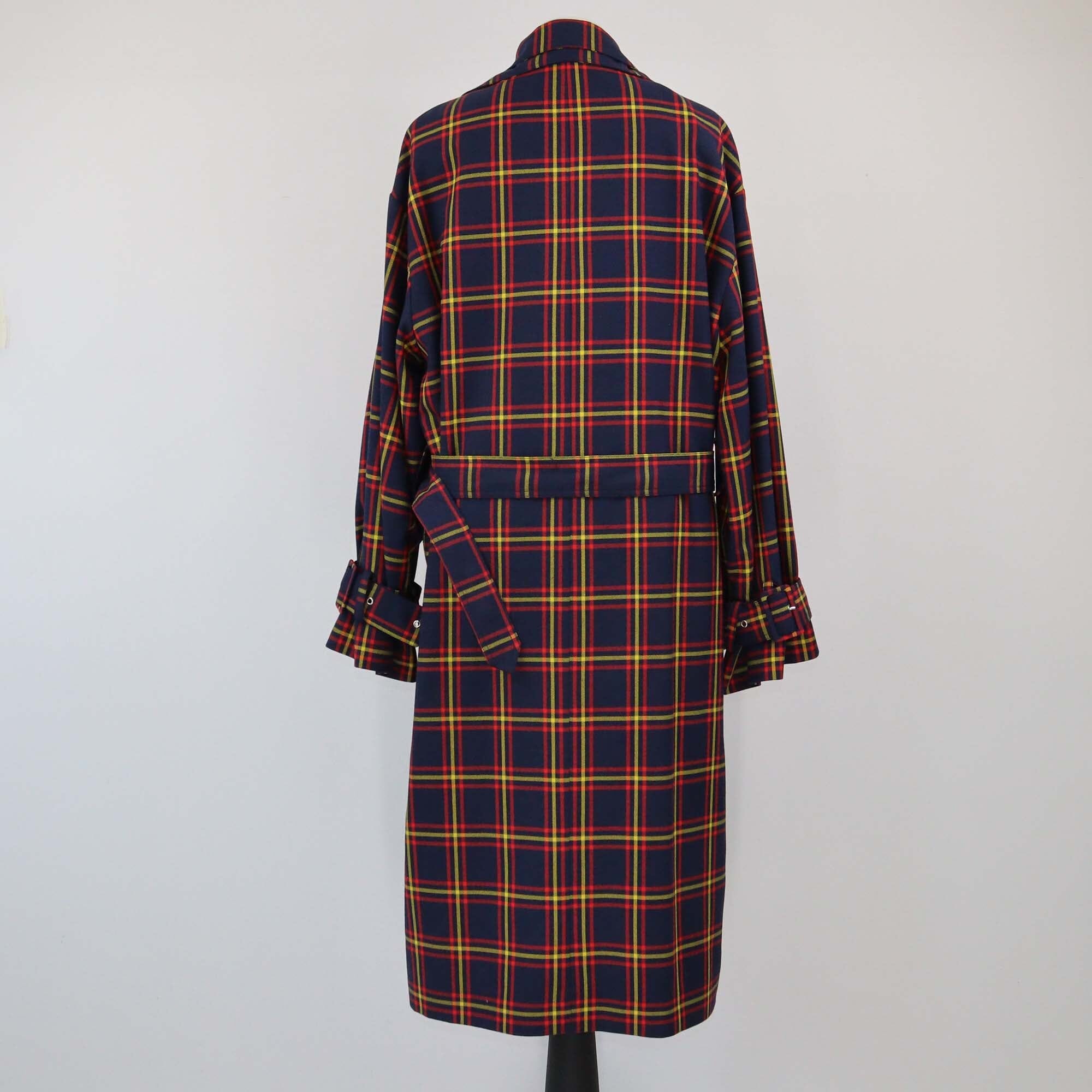 Rokh Multicolor Checkered Trench Coat Womens Rokh 