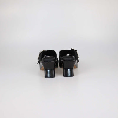 Loewe Black Leather Double Buckle Ease Slide Sandals