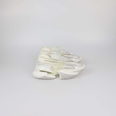 Balmain White Neoprene and Rubber Unicorn low Top Sneakers