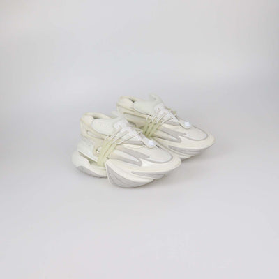 Balmain White Neoprene and Rubber Unicorn low Top Sneakers