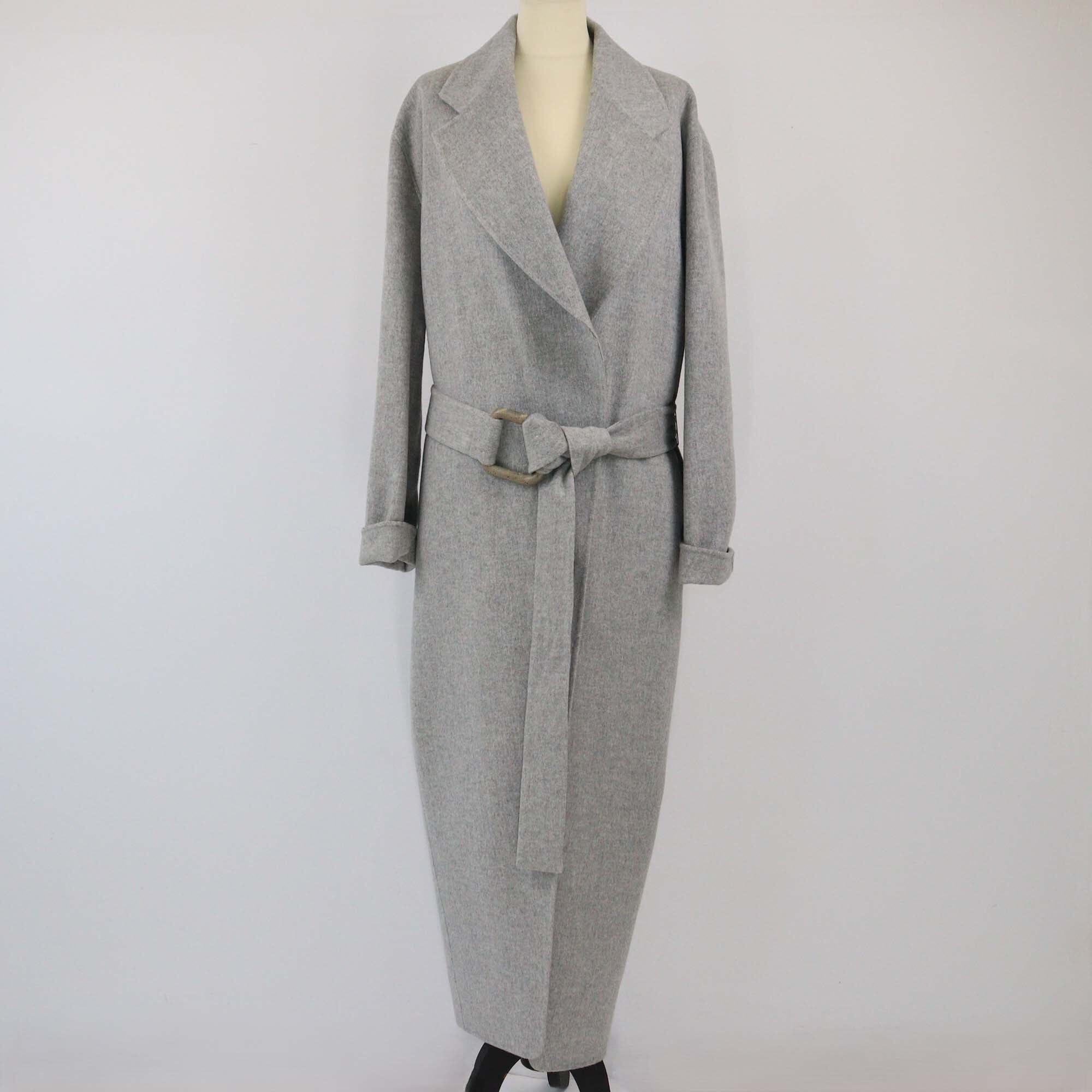 Acne Studios Gray Maxi Belted Coat Womens Acne Studios 