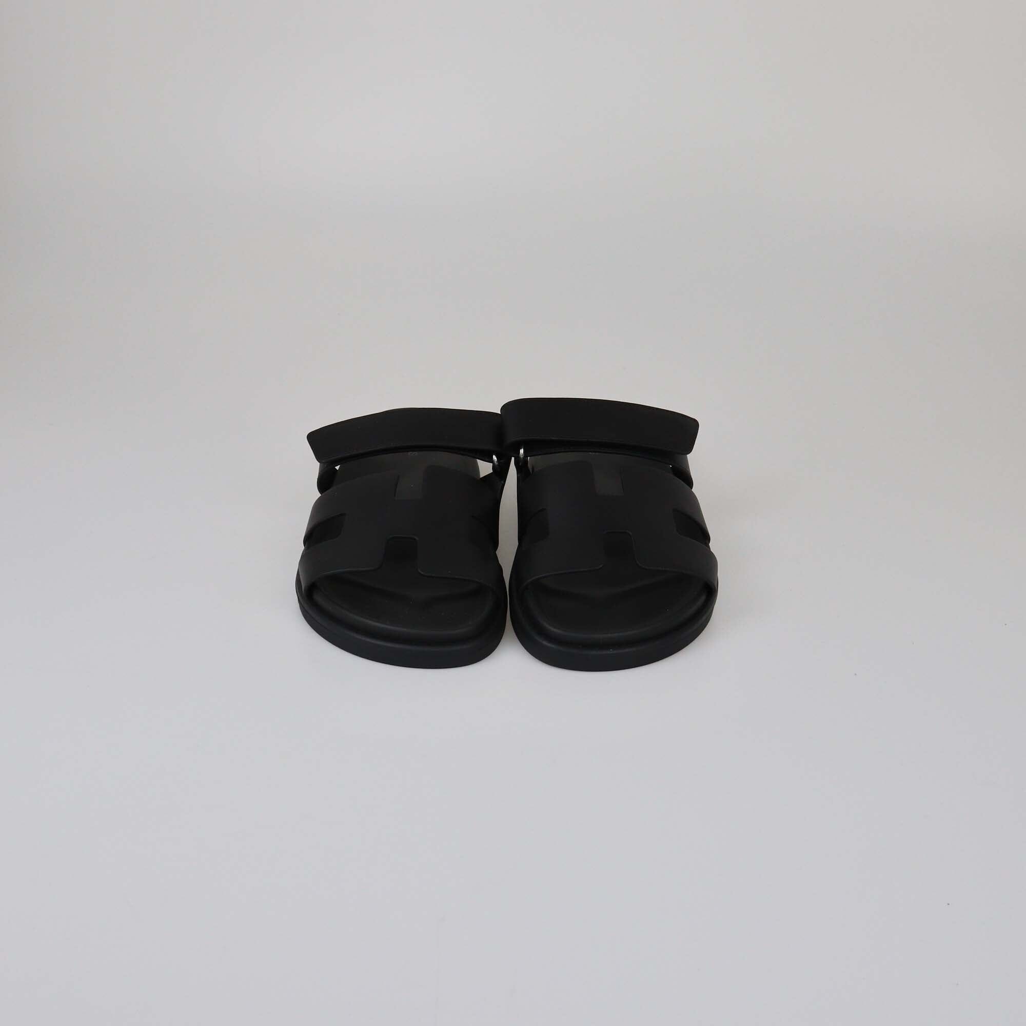 Hermes Black Chypre Sandals Womens Hermes 