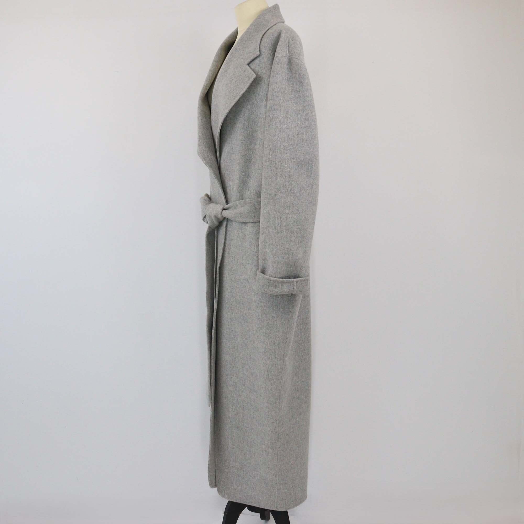 Acne Studios Gray Maxi Belted Coat Womens Acne Studios 