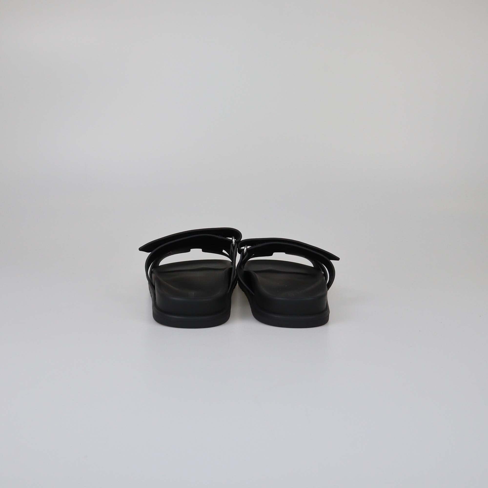 Hermes Black Chypre Sandals Womens Hermes 