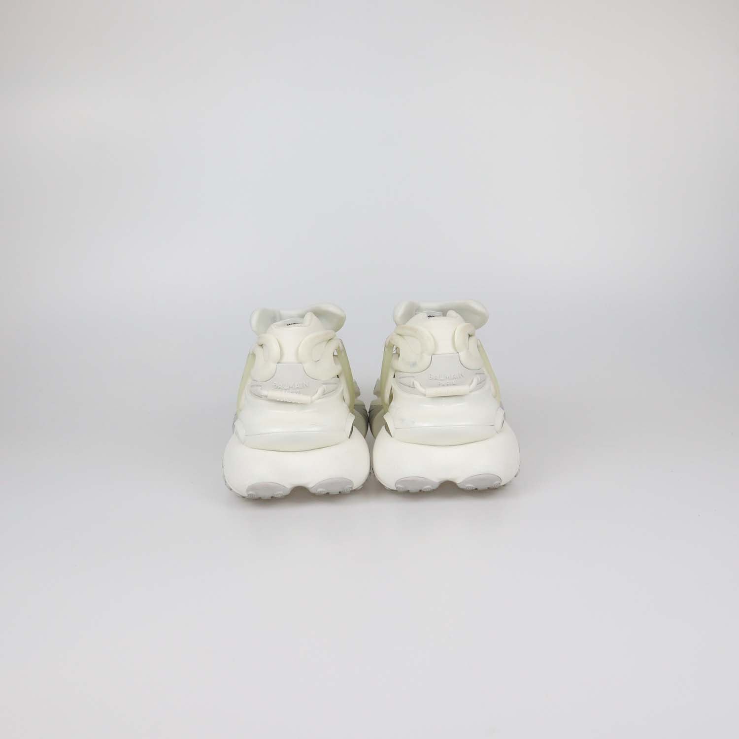 Balmain White Neoprene and Rubber Unicorn low Top Sneakers