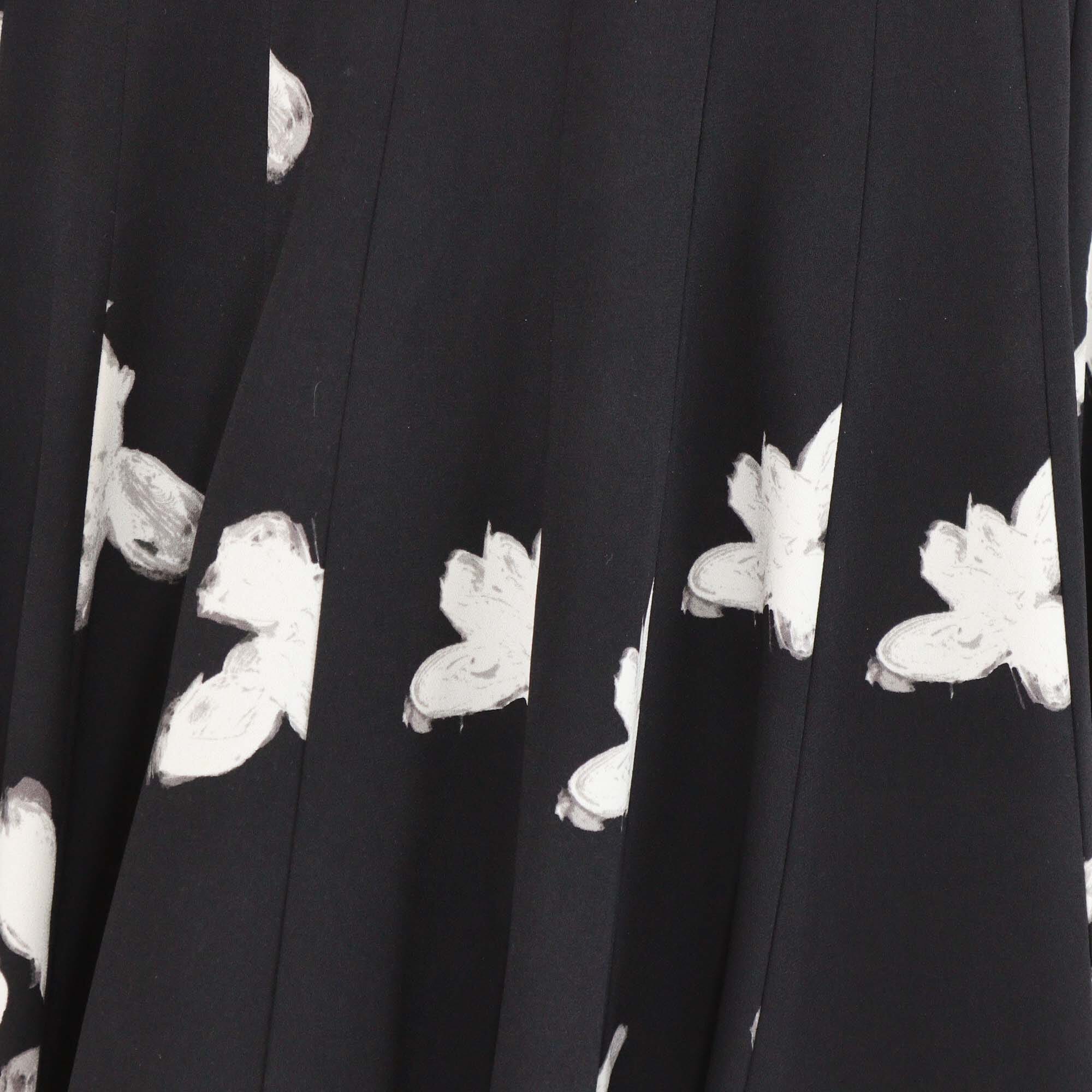 Marc by Marc Jacobs Black/White Triacetate Printed Pleated Knee Length Skirt Womens Marc by Marc Jacobs 