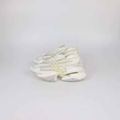 Balmain White Neoprene and Rubber Unicorn low Top Sneakers