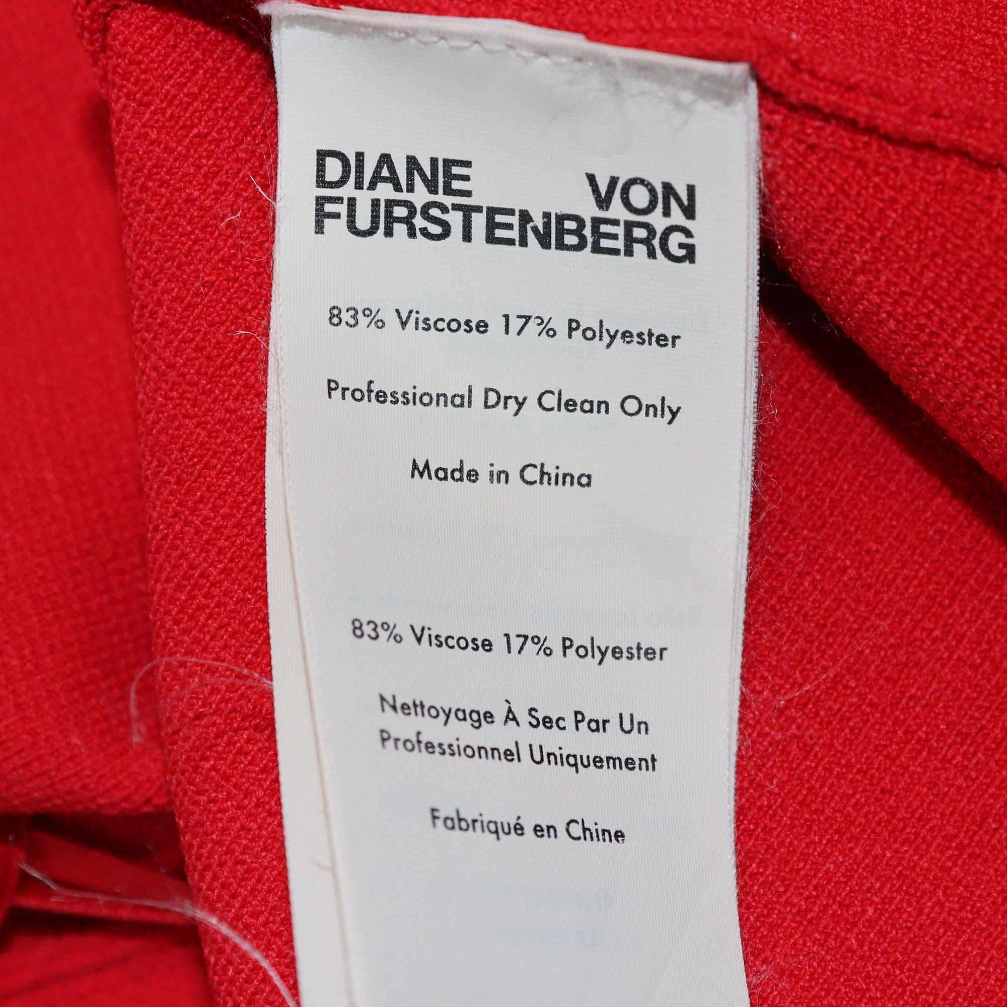 Diane von Furstenberg Red Wrap Belted Midi Dress Womens Diane von Furstenberg 