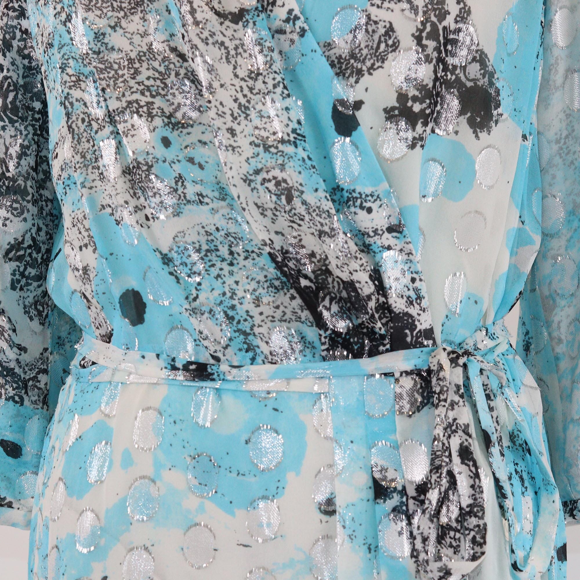 Diane Von Furstenberg Blue Met Dot Mini Wrap Dress Womens Diane Von Furstenberg 