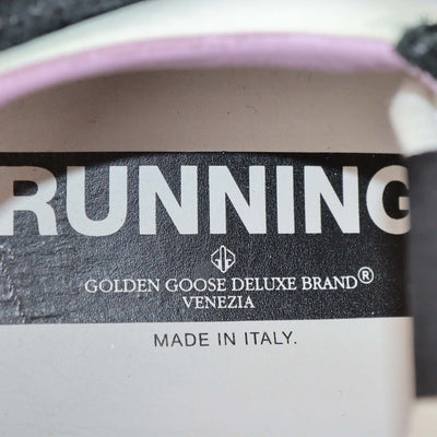 Golden Goose Black/White Suede and Nylon Running Sole Sneakers