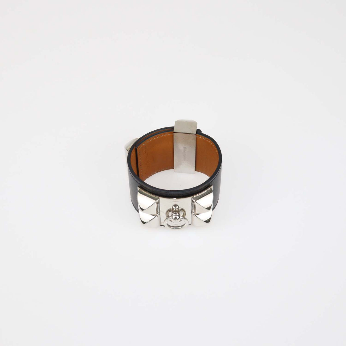 Hermes Black Swift Leather Collier de Chien Bracelet