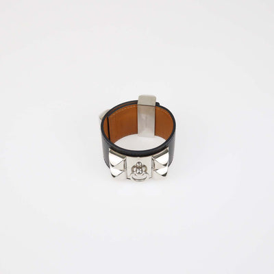 Hermes Black Swift Leather Collier de Chien Bracelet