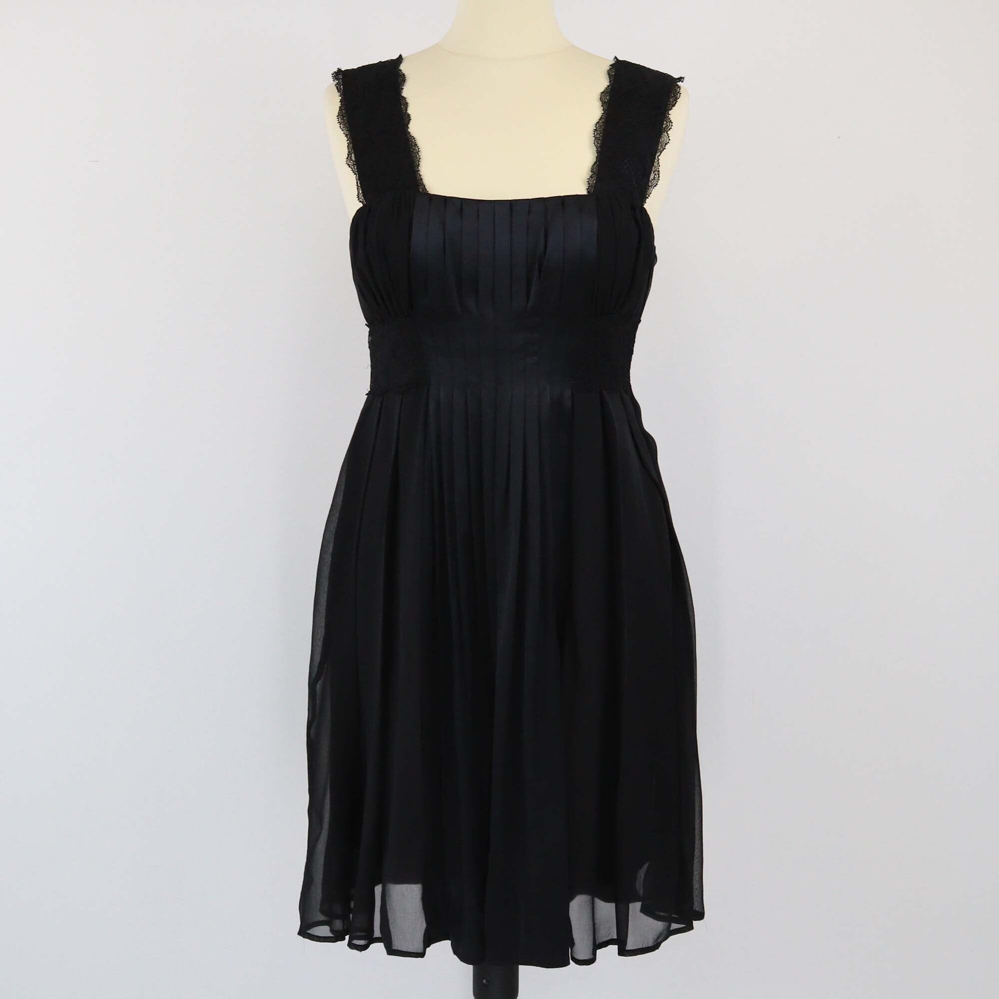 Diane Von Furstenberg Black Lace Trim Mini Dress Womens Diane Von Furstenberg 