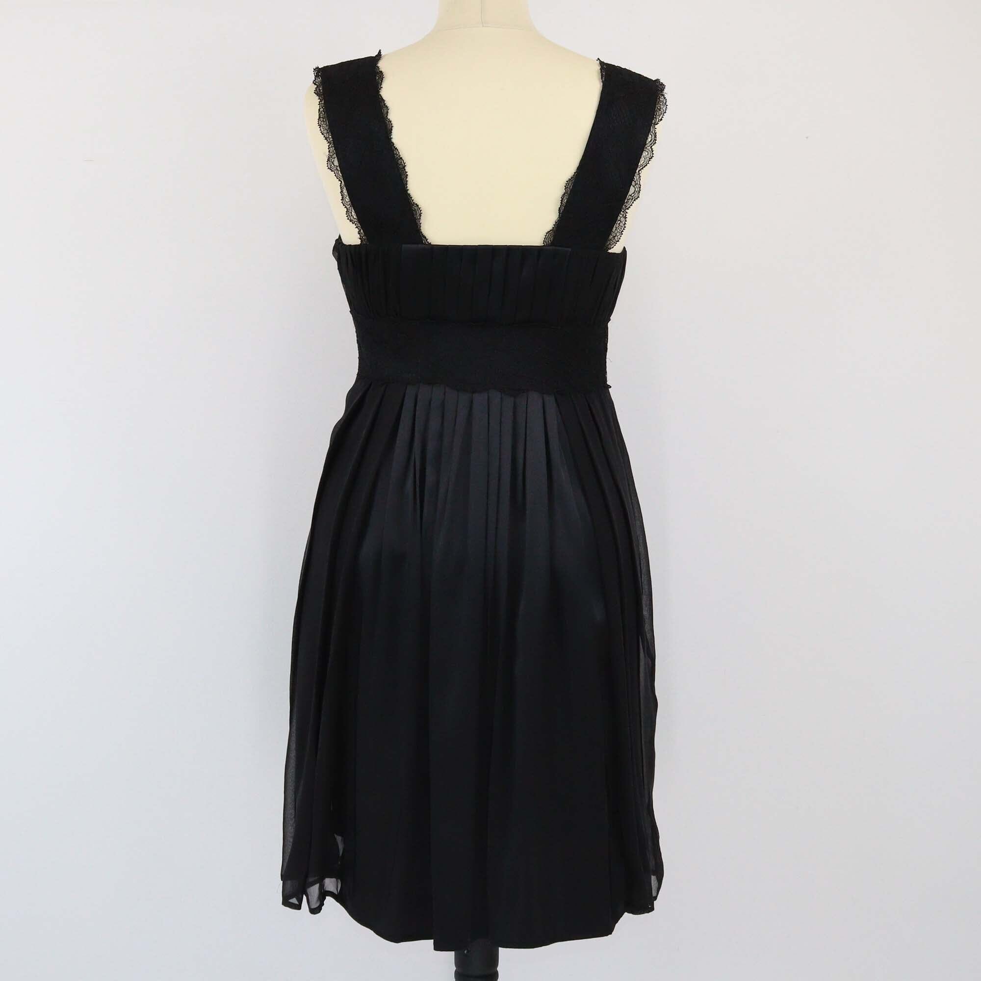 Diane Von Furstenberg Black Lace Trim Mini Dress Womens Diane Von Furstenberg 