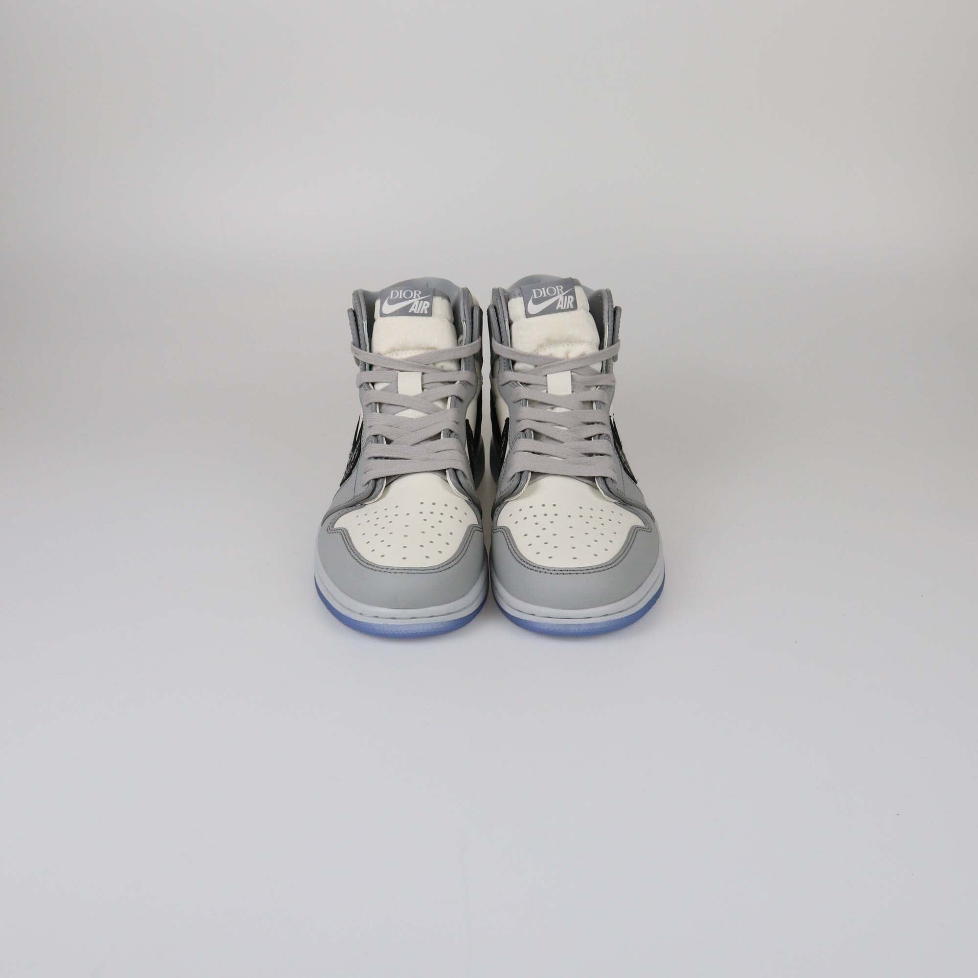 Jordan x Dior Grey/White Air Jordan 1 Retro High Top Sneakers Womens Jordan x Dior 