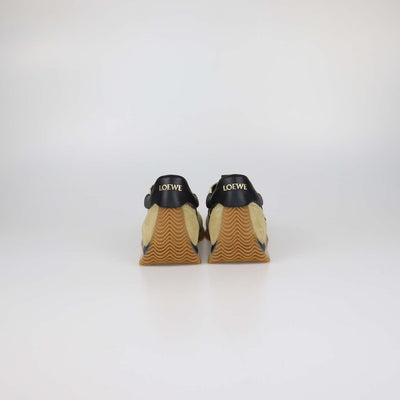Loewe Beige/Black Nylon and Suede Flow Runner Low Top Sneakers
