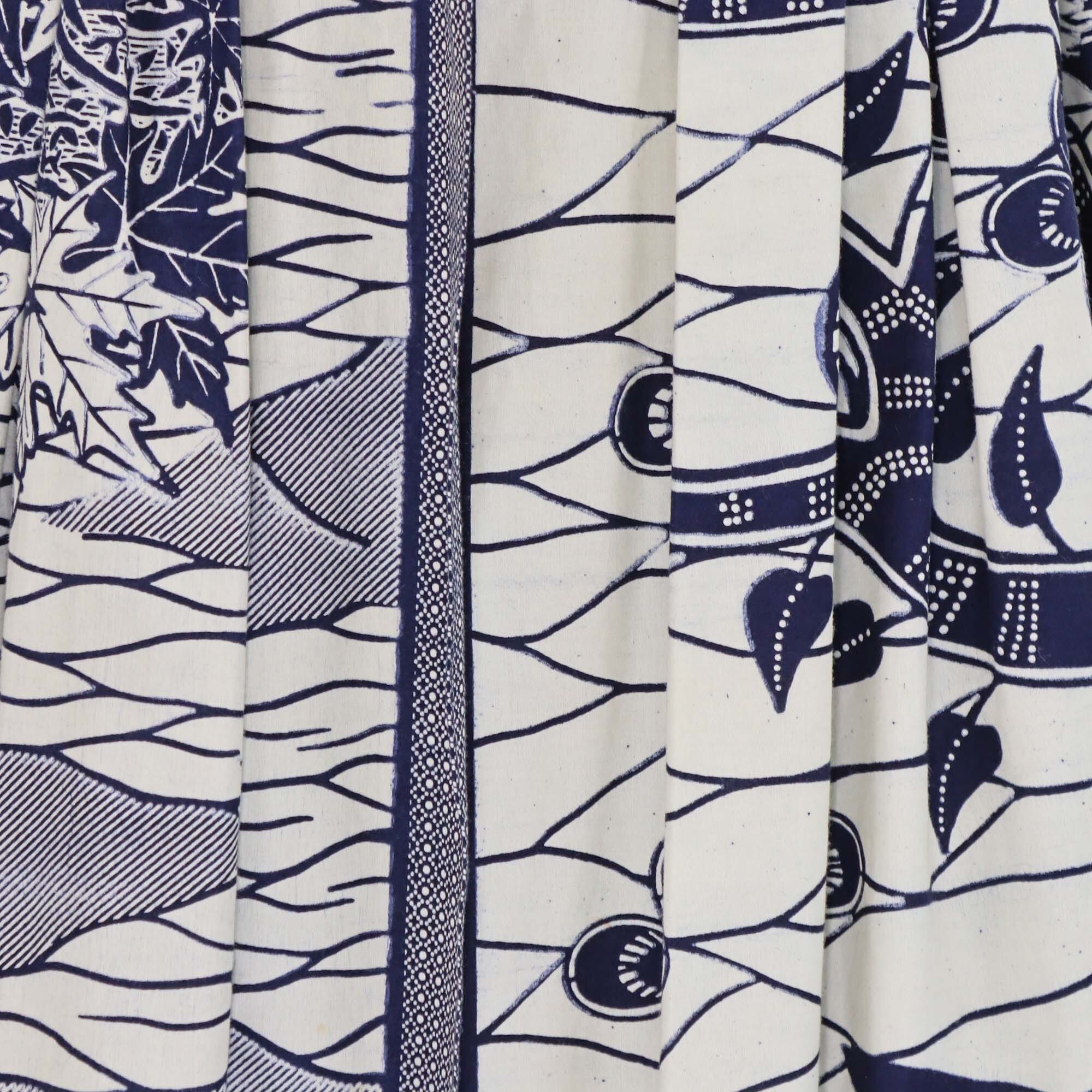 Christian Dior Blue/Off White Printed Cotton La Roque De La Fortune Midi Skirt Womens Christian Dior 