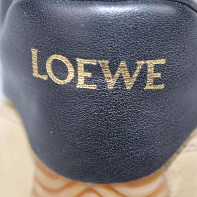 Loewe Beige/Black Nylon and Suede Flow Runner Low Top Sneakers