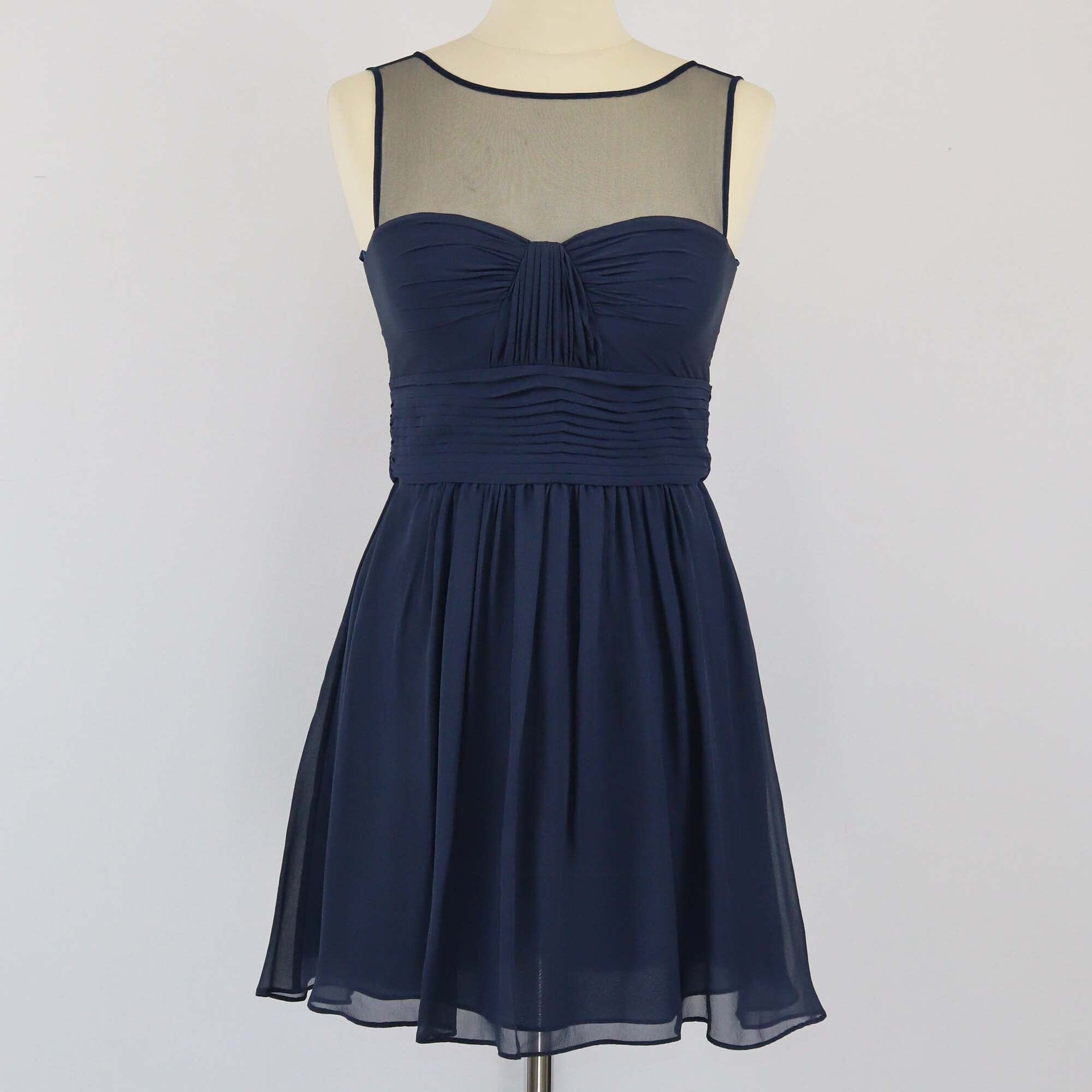 BCBG Max Azria navy blue chiffon mini on sale dress