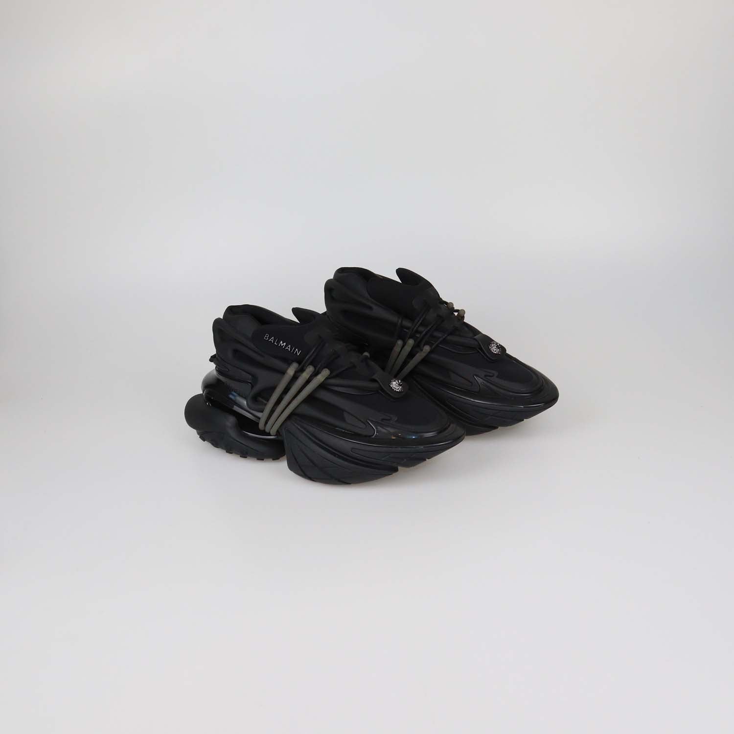 Balmain Black Neoprene and Rubber Unicorn low Top Sneakers