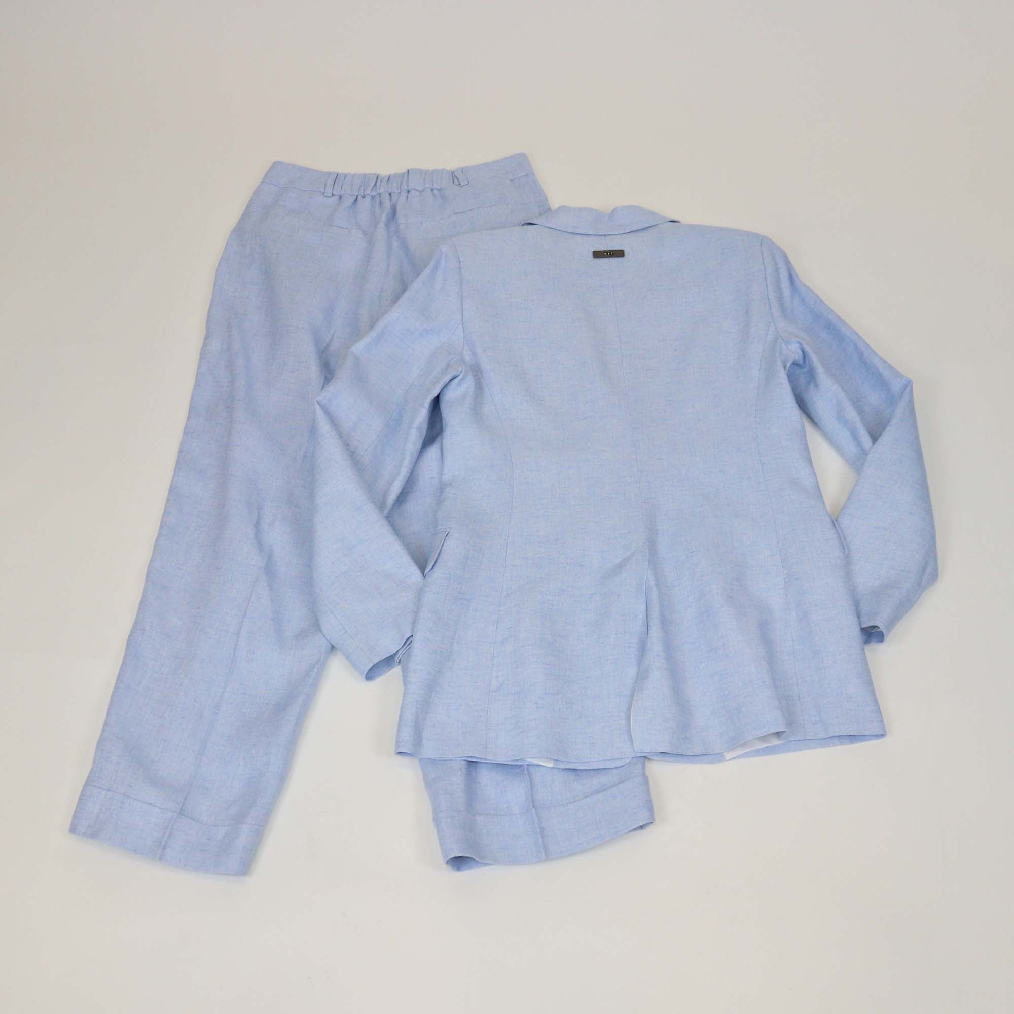 Peserico Light Blue Linen Single Breasted Blazer & Trouser Set