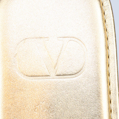 Valentino Gold Leather Roman Stud Slipper