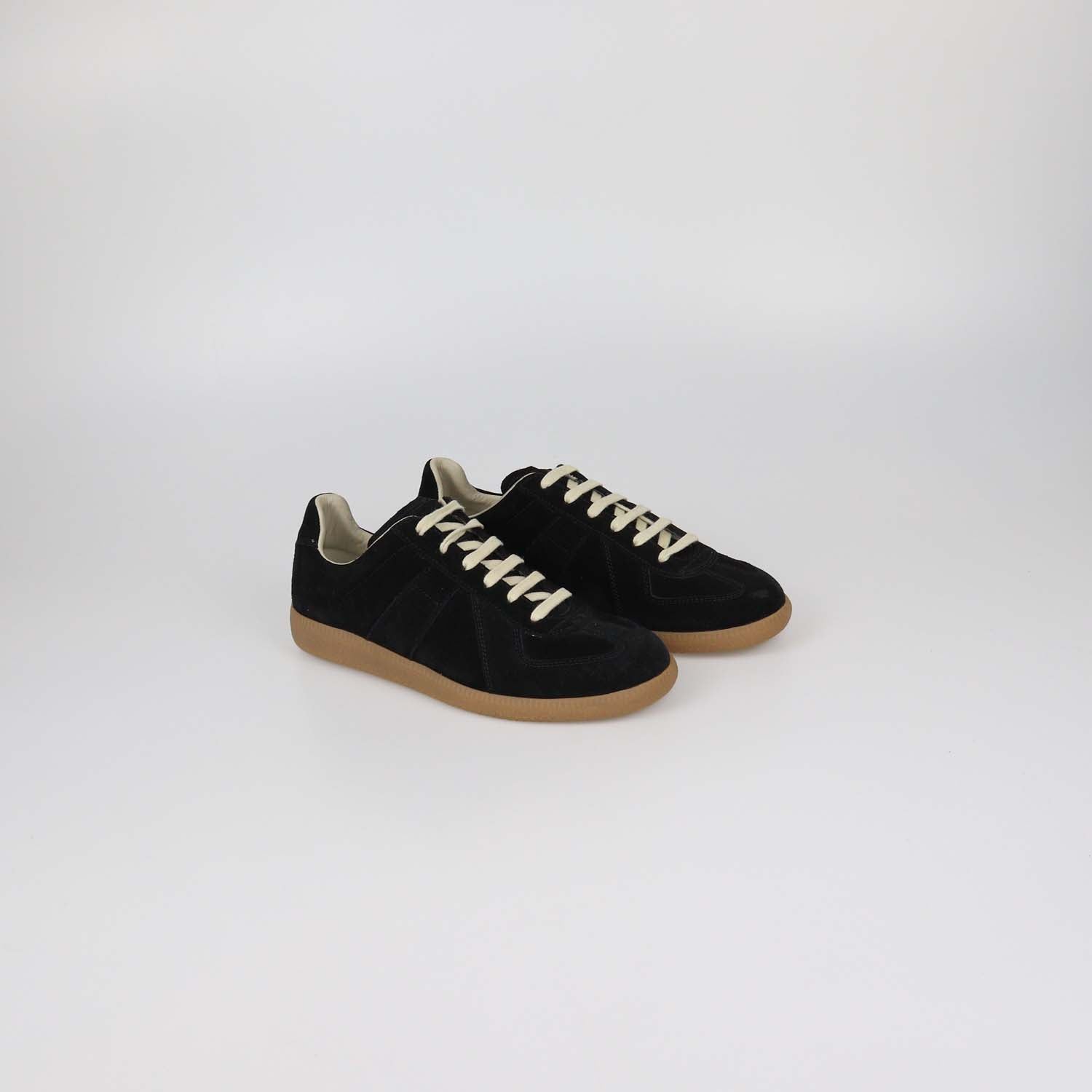 Maison Martin Margiela Black Suede Replica Low Top Sneakers