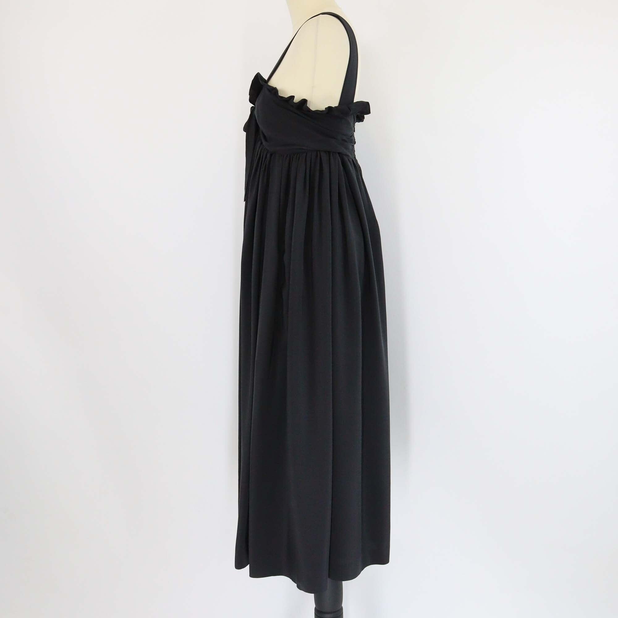 Chloe Black Silk Sleeveless Long Dress Womens Chloe 