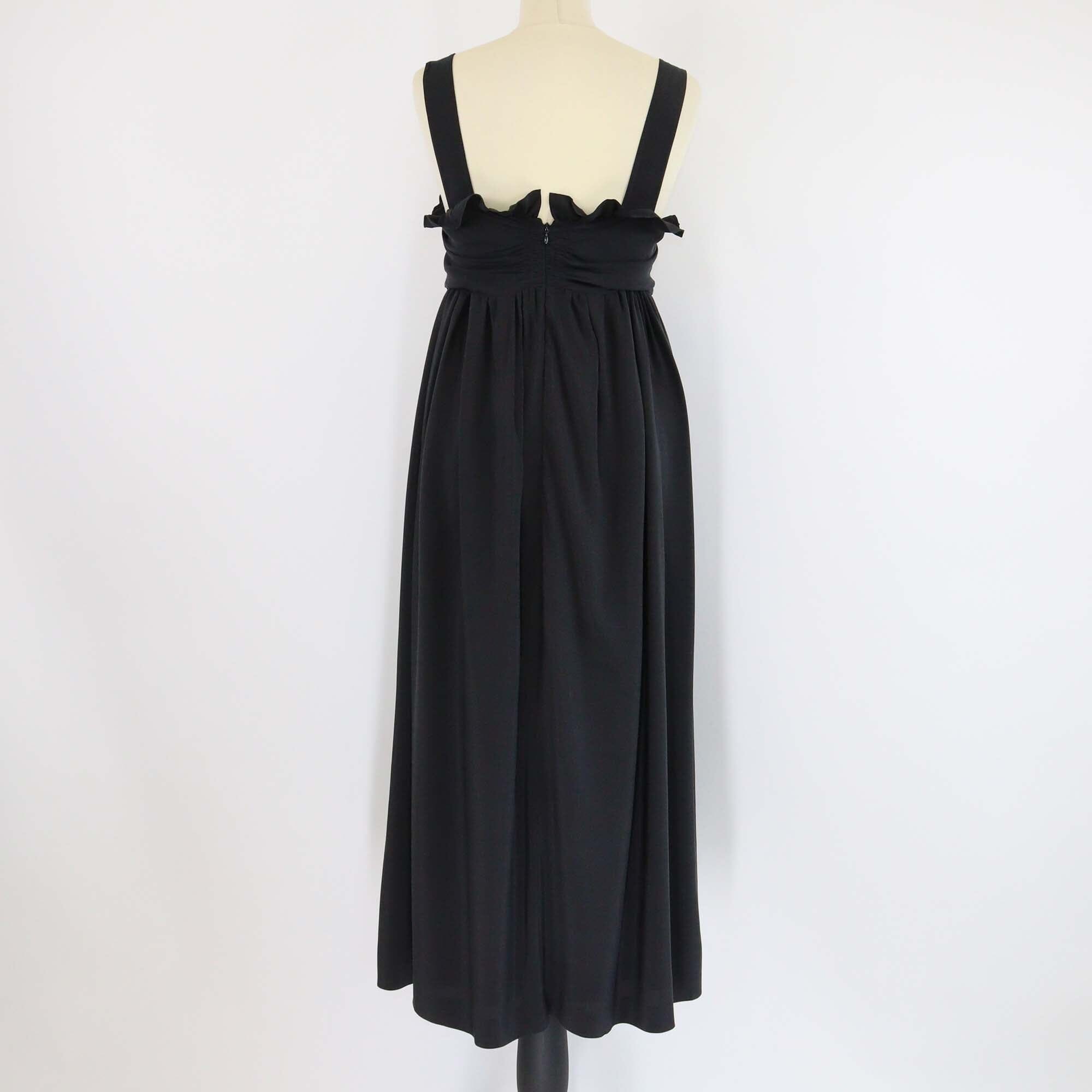 Chloe Black Silk Sleeveless Long Dress Womens Chloe 