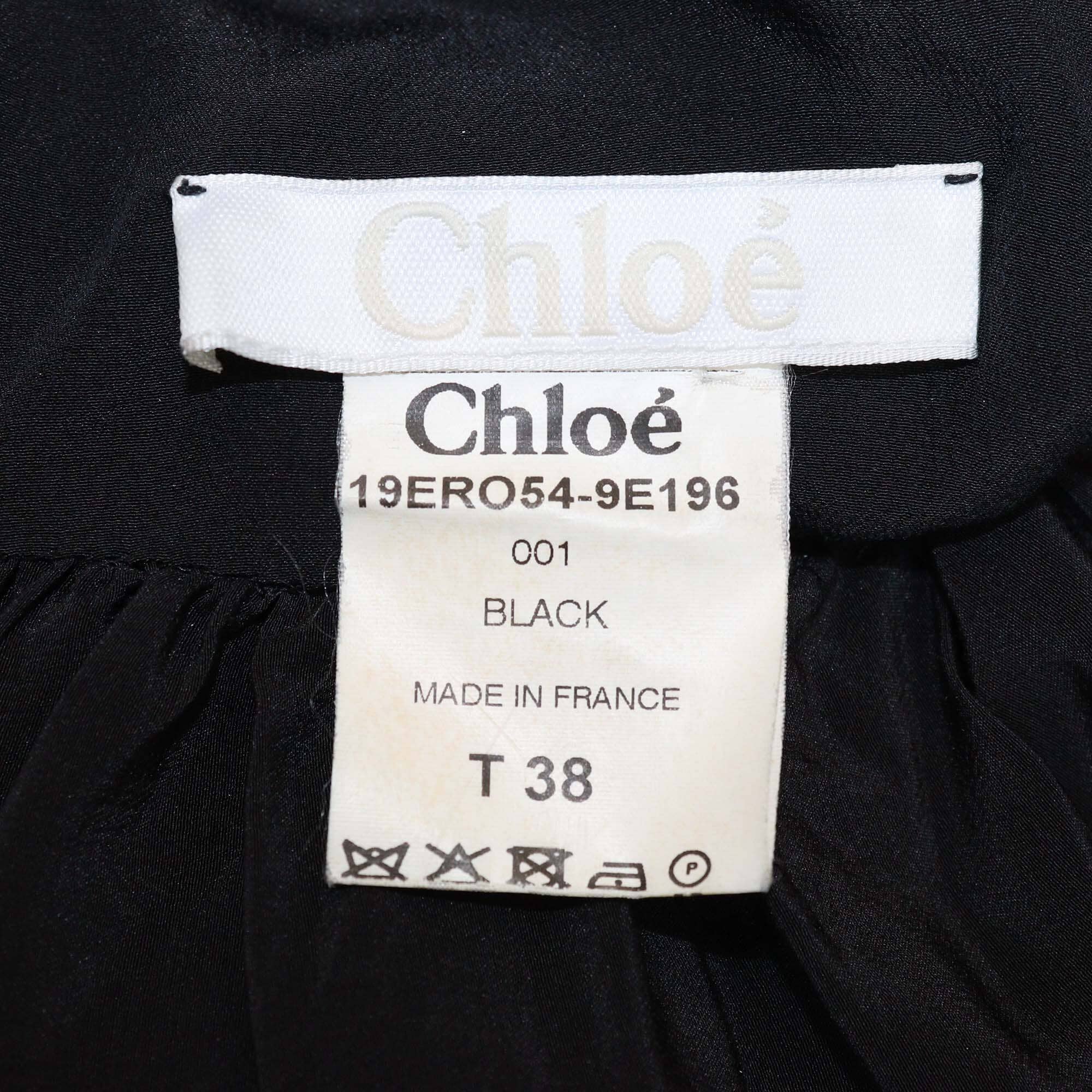 Chloe Black Silk Sleeveless Long Dress Womens Chloe 