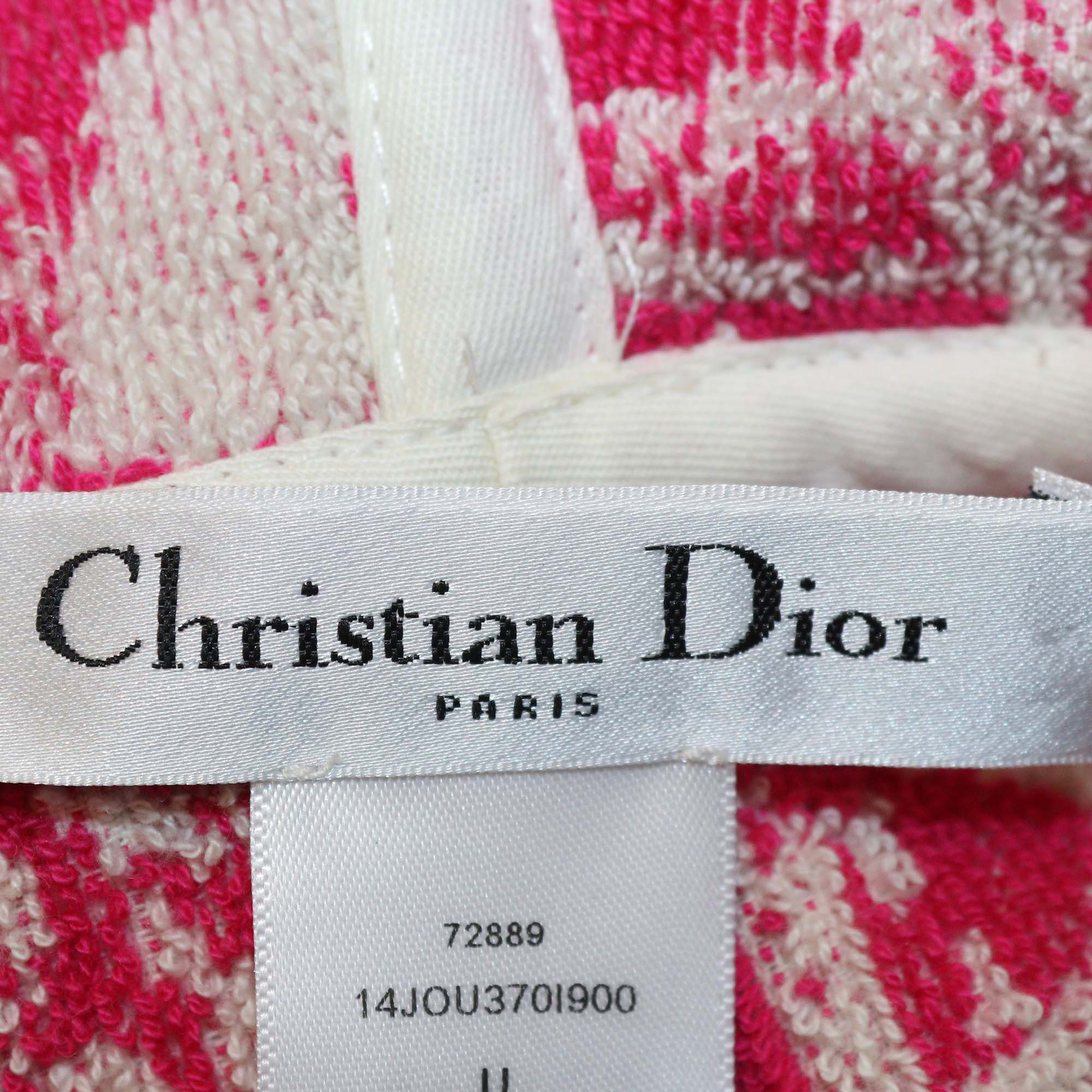 Christian Dior Toile de Jouy Terry Cloth Hooded Poncho