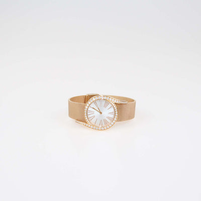 Piaget Silver Dial 18K Rose Gold Diamond Limelight Watch 32mm