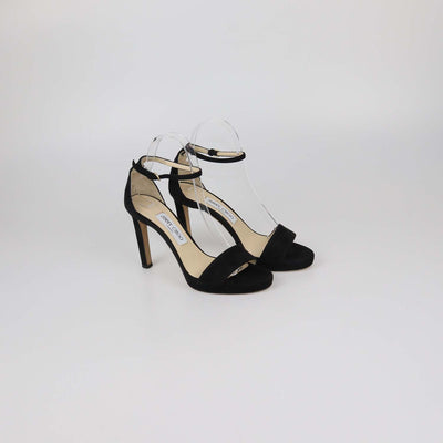 Jimmy Choo Black Suede Misty Ankle Strap Sandals