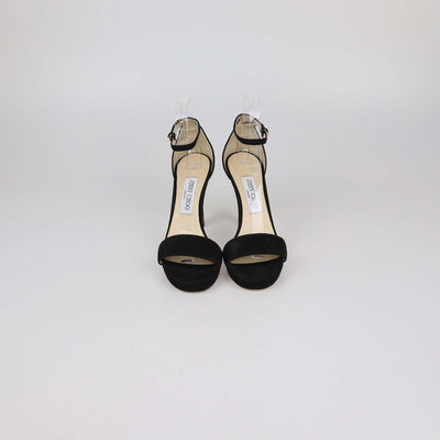 Jimmy Choo Black Suede Misty Ankle Strap Sandals
