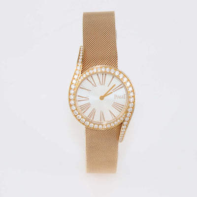 Piaget Silver Dial 18K Rose Gold Diamond Limelight Watch 32mm