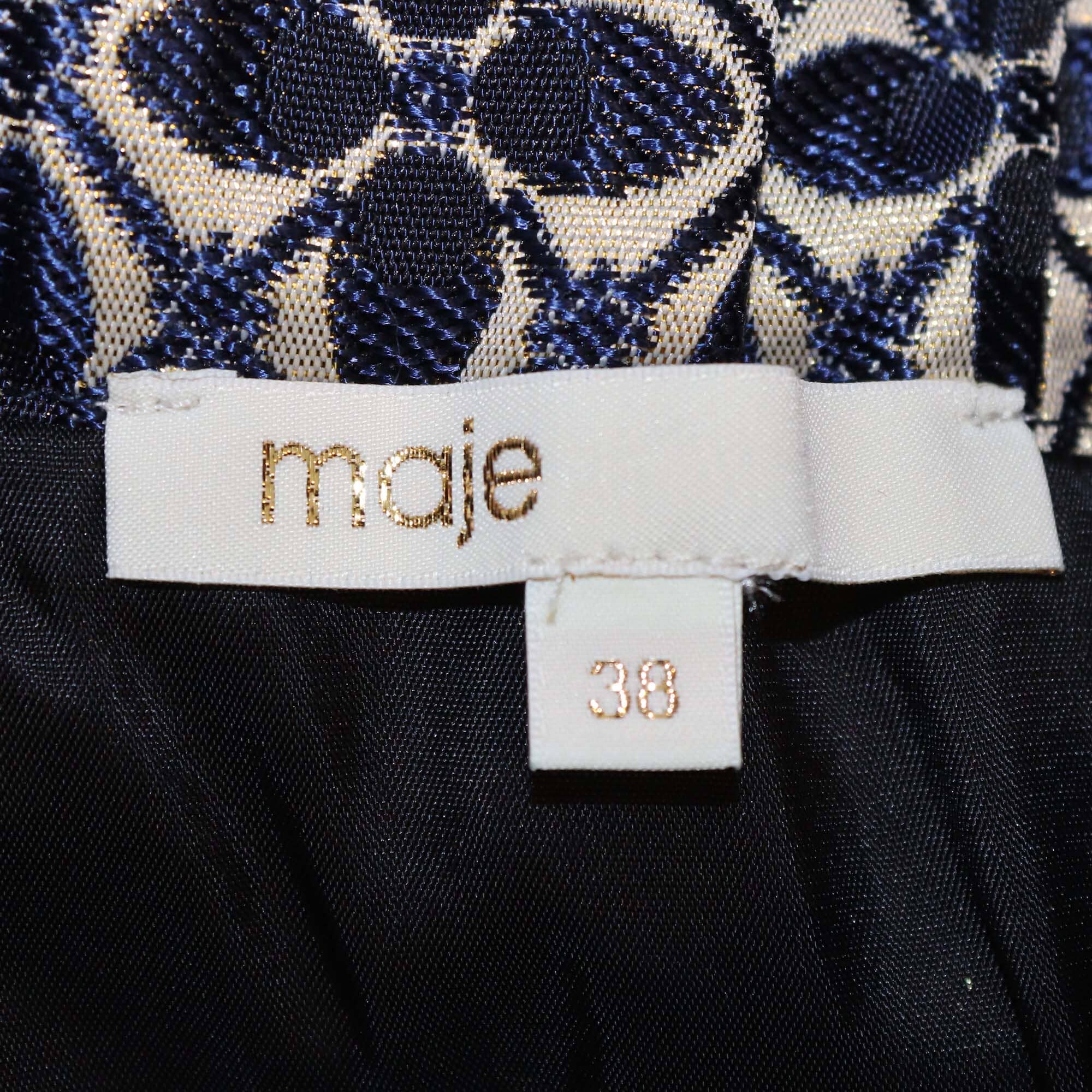 Maje Metallic Gold/Blue Double Pocket Front Mini Skorts Womens Maje 