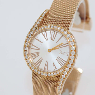 Piaget Silver Dial 18K Rose Gold Diamond Limelight Watch 32mm