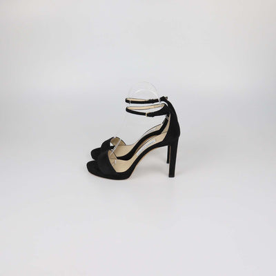 Jimmy Choo Black Suede Misty Ankle Strap Sandals