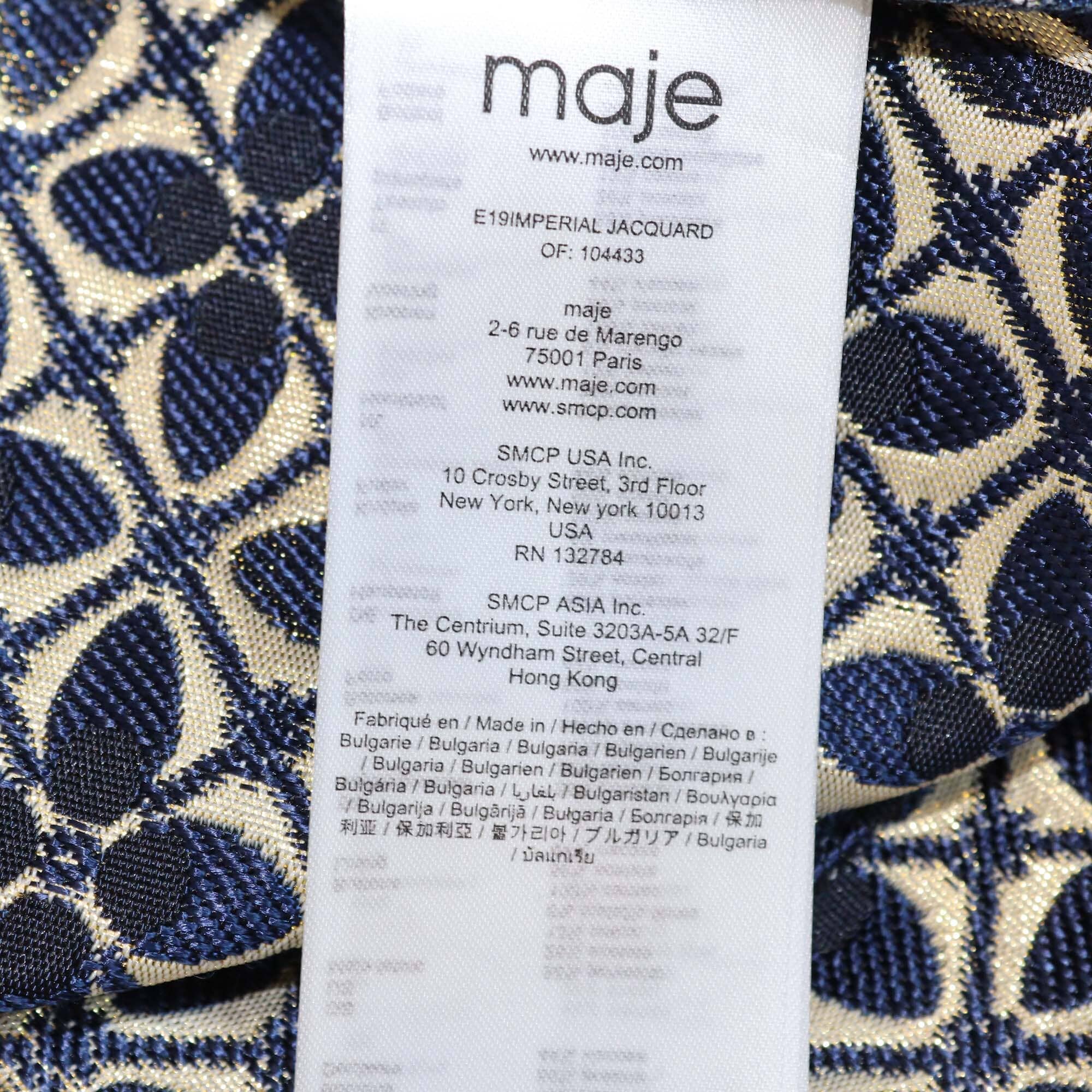 Maje Metallic Gold/Blue Double Pocket Front Mini Skorts Womens Maje 