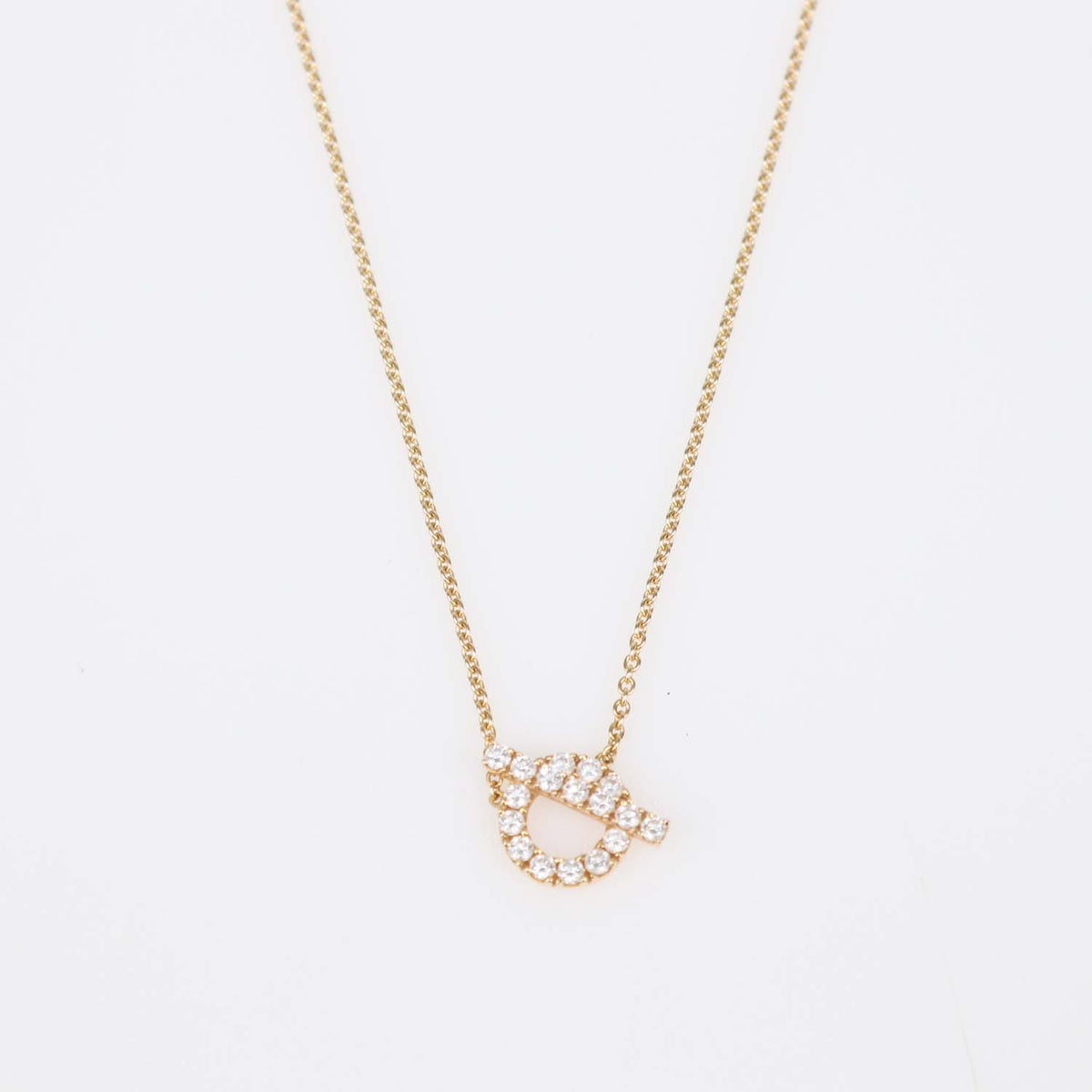 Hermes 18K Rose Gold Diamond Finesse Pendant Necklace