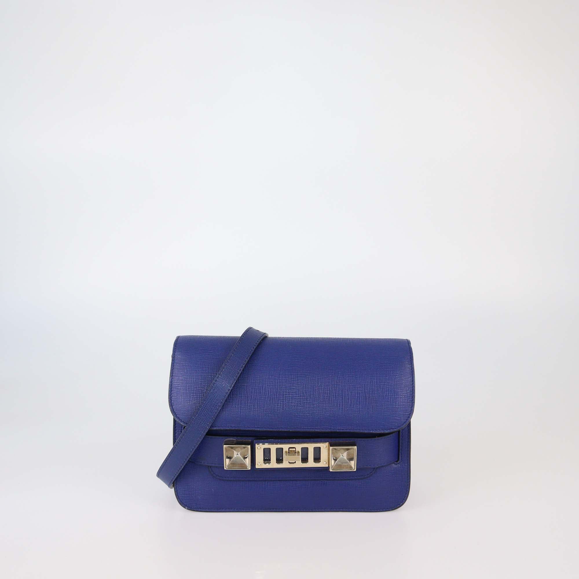 Proenza Schouler Blue Leather Mini Classic PS11 Shoulder Bag
