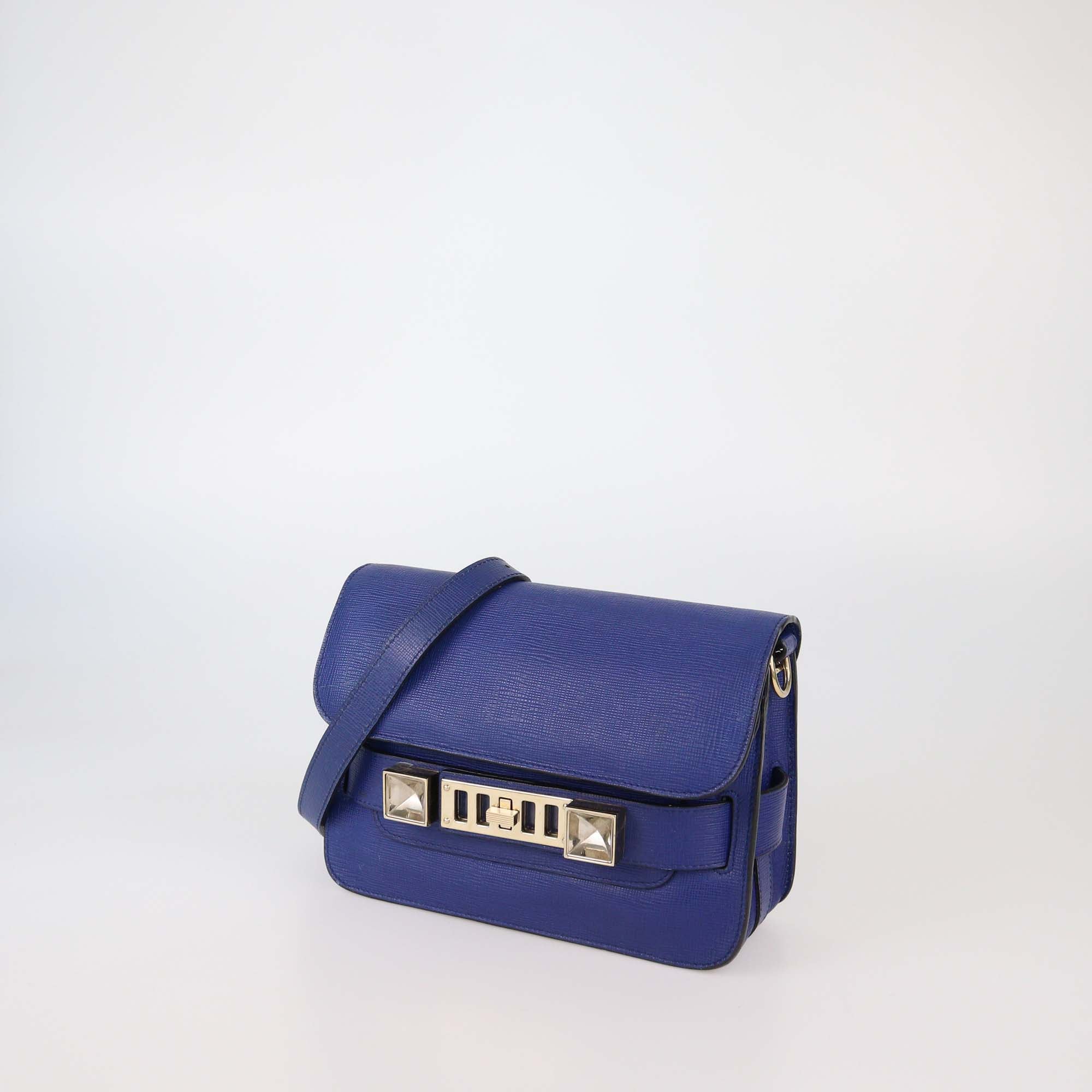 Proenza Schouler Blue Leather Mini Classic PS11 Shoulder Bag