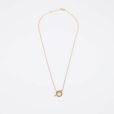 Hermes 18K Rose Gold Diamond Finesse Pendant Necklace